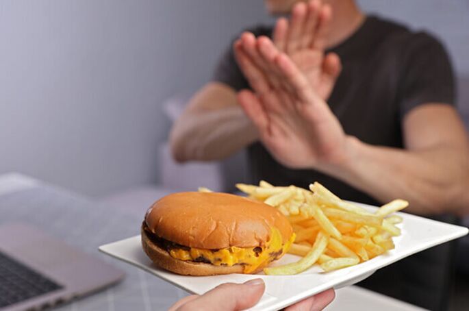 Refusal of fast food when dieting by blood group